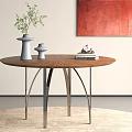 Modern Dining Table Simple Dining Table Round Table Round Table 3d model