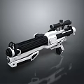 Modern Advanced Weapon Rifle With Telescopic Sight And Black White Design Structure 3d model