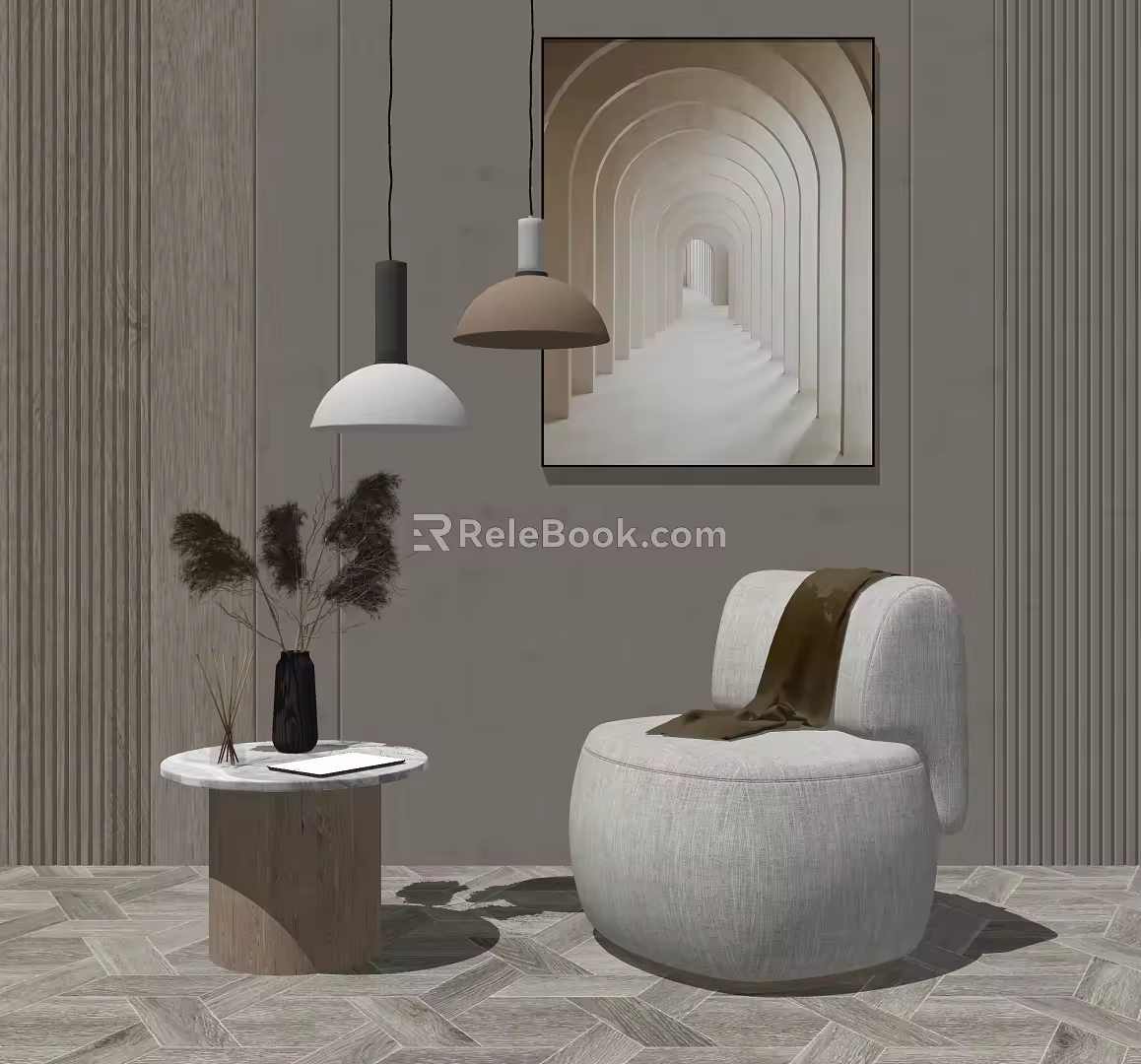 Modern single sofa single chair side several combination 3d model