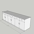Practical Storage Cabinet Unit With Multiple Doors Drawers 210cm Width And Flat Top For Organized Storage