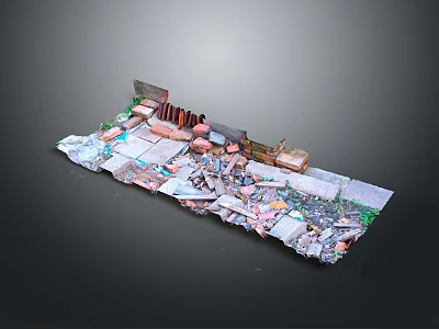 Cluttered Debris Pile With Various Waste Materials Broken Fragments And Scattered Objects 3d model