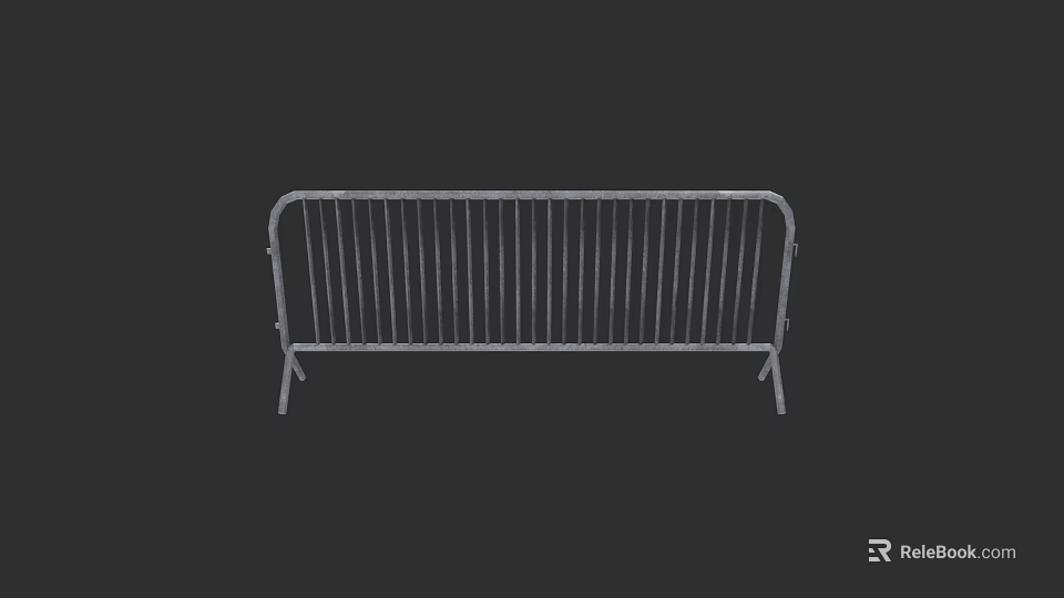 Steel Metal Temporary Barrier with Vertical Bars for Event Crowd Control 3d model 