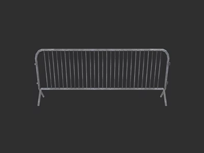 Steel Metal Temporary Barrier with Vertical Bars for Event Crowd Control 3d model