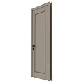 Simple Hinged Door Design With Gray Surface Black Metal Handle And Smooth Lines 3d model