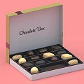 Open Chocolate Box With Assorted Chocolates And Various Shapes On Pink Background 3d model