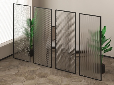 glass partition changhong glass frosted glass 3d model