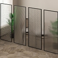 glass partition changhong glass frosted glass 3d model