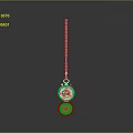 Decorative Daily Life Pendant With Silver Chain And Blue Round Charm Design