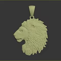 Golden Lion Head Pendant Shiny Metal Design For Fashion Accessories