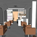 Modern Hair Beauty Salon Interior with Orange Chairs Mirrors and Styling Stations