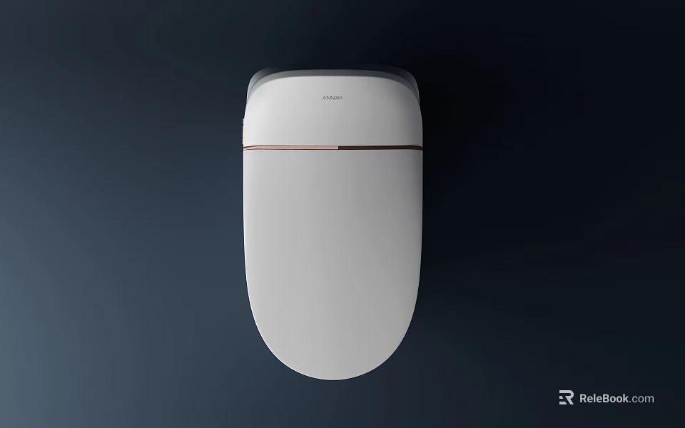 Sleek Modern White Toilet Design With Rose Gold Trim And Minimalist Clean Lines 3d model 