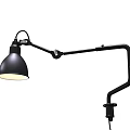 Modern Black Wall Lamp With Adjustable Arm And Round Warm Light Shade 3d model