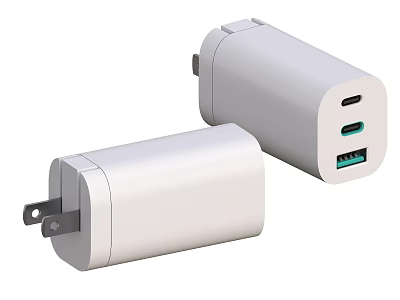 White Dual Port USB C Fast Charging Phone Chargers For Mobile Devices 3d model
