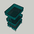 Portable Three Tier Green Storage Cart With Wheels And Drawer Design
