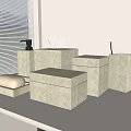 Bathroom small sanitary paper box soap box hand sanitizer box 3d model