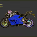 Modern Blue and Black Motorcycle With Sleek Body Stylish Graphics and Blue Rimmed Wheels