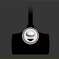 Vertical Metal Pipe with Black Base White Gauge in Sleek Modern Design on Dark Background