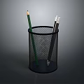Black Mesh Pen Holder Organizing Green Pencil And Metal Pens For Office Stationery