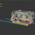 Industrial Machinery With Track Control Panel Yellow Base Silver Body And Blue Panels