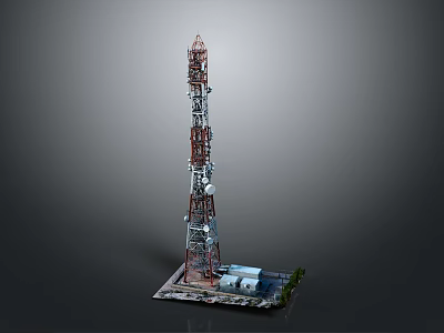 High Quality Communication Tower Equipment With Metal Structure And Base Platform 3d model