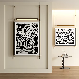 Modern graffiti decorative painting 3d model