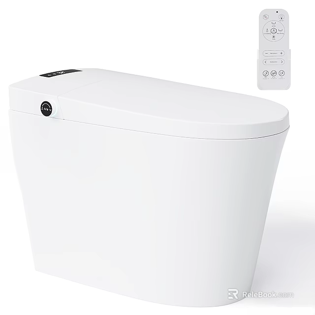 Modern White Smart Toilet With Automatic Features And Remote Control 3d model