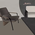 Modern Leisure Chairs With Leather And Fabric Upholstery And Metal Frame In Minotti Interior