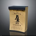 Vintage Paper Bag With March 4 Saturday Text And Blue Lid