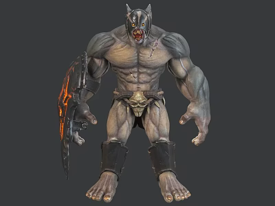 PBR Next Generation Warcraft Orc Barbarian Giant Monster BOSS Monster Monster Monster Monster Design Humanoid Monster Design Game Model 3d model