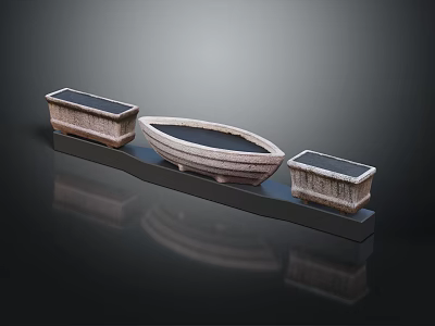 Woven Home Living Storage Accessories With Boat Shaped And Square Containers 3d model