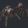 Dark Fantasy Creature Designs With Armored Bodies Sharp Claws And Intricate Details