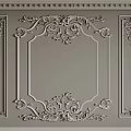 Ornate Decorative Lines On Wall Panel With Carved Patterns And Frame Design 3d model