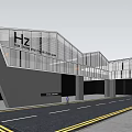 Modern Huizhou South Railway Station Building With Glass Facade Road And Pedestrian