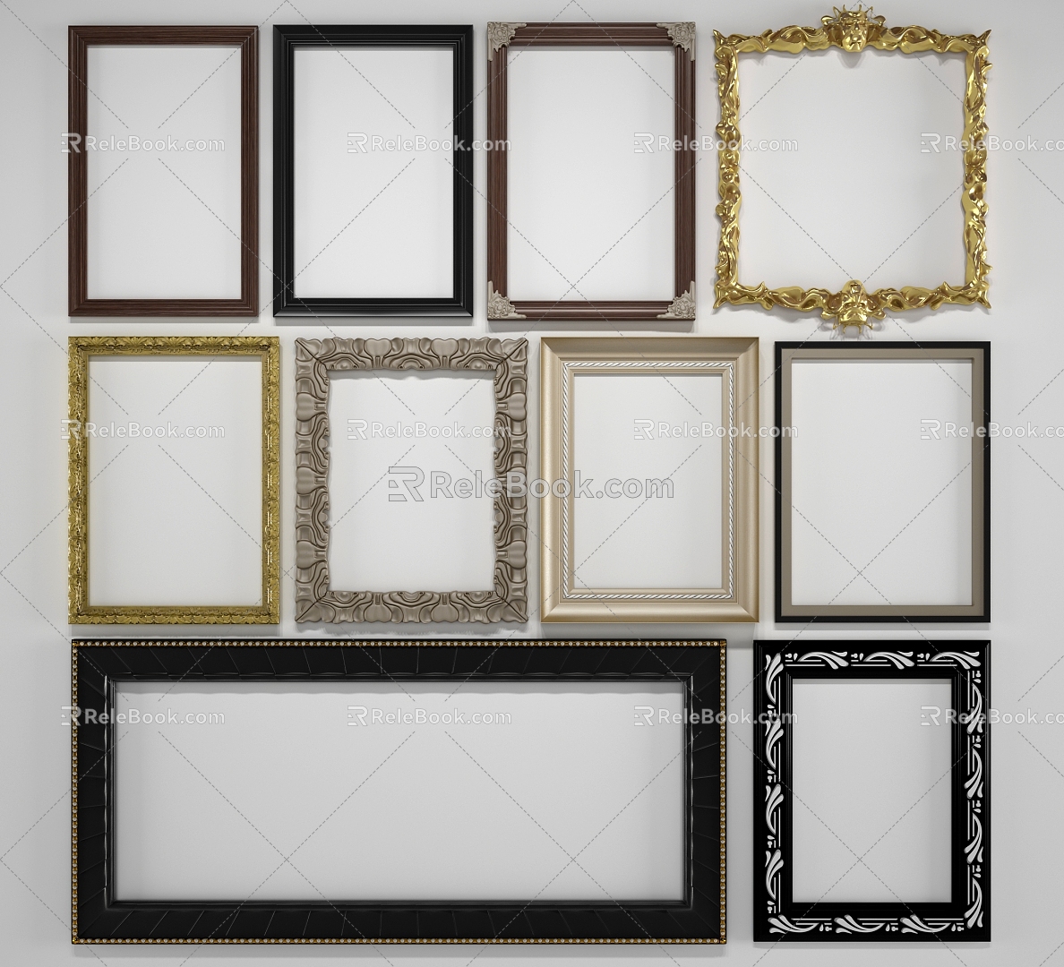 European-style Photo Frame Decorative Frame 3d model