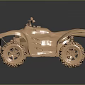 Rugged Off Road Terrain With Golden 3D ATV Four Wheeler And Large Tires