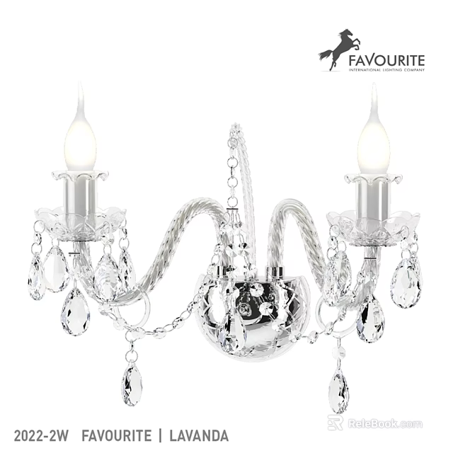 Elegant Crystal Wall Light With Decorative Pendants And Chain Details 3d model 