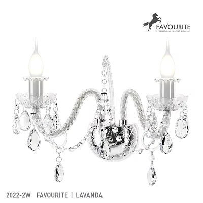 Elegant Crystal Wall Light With Decorative Pendants And Chain Details 3d model