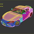 Modern Purple Sports Car Featuring Sleek Streamlined Exterior And Glossy Paint Finish