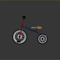 Kids Colorful Tricycle with Red Blue Frame and Orange Seat for Riding Fun