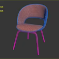Pink Upholstered Accent Chair With Modern Minimalist Metal Legs Design