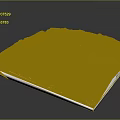 Detailed 3D Terrain Model of Mountain with Snow Covered Peak Green Slopes and Blue Lakes