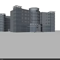 Modern Office Building Complex With Multiple Curved Structures Glass Facade And Circular Atrium Design 3d model