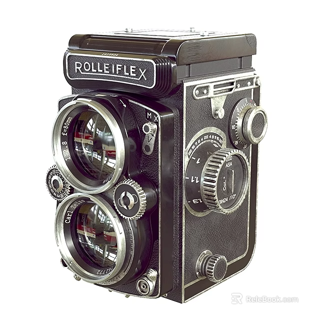 Vintage ROLLEIFLEX Camera With Dual Lens Classic Design For Daily Use 3d model 