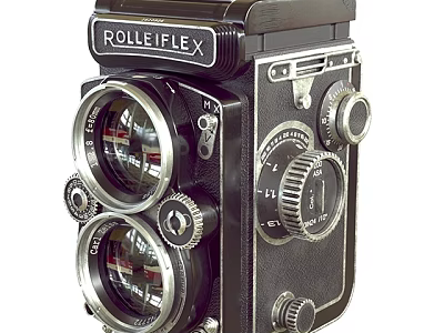 Vintage ROLLEIFLEX Camera With Dual Lens Classic Design For Daily Use 3d model