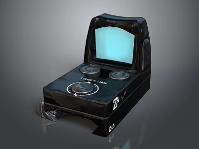 Black Toy Weapon With Blue Screen Two Knobs And Fun 2 Fire Label 3d model