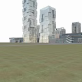 Modern Office Building Architectural Design With Glass Facade Stacked Structure Against Blue Sky