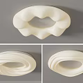 Elegant Modern Ceiling Light With Soft White Unique Curved Smooth Artistic Shapes 3d model