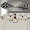 Modern Classic Chandelier With White Globe Shades And Brass Arms For Decorative Ceiling