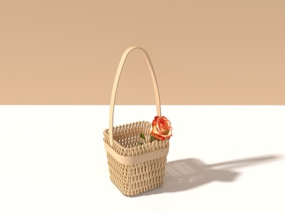 vine blue fruit basket flower basket 3d model