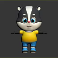 Cute 3D Badger Cartoon Character With Yellow Shirt Blue Pants Big Eyes And Red Nose